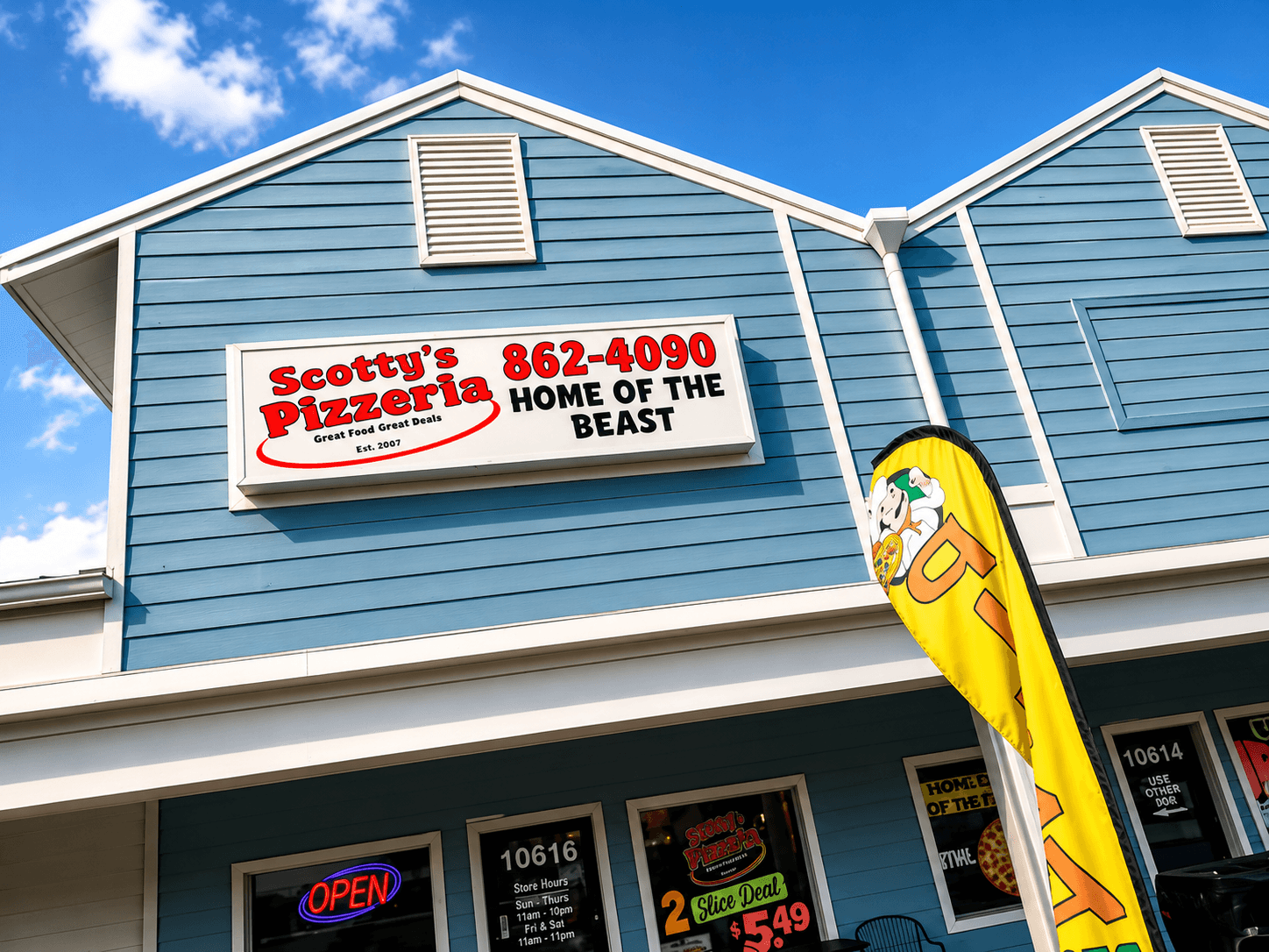 Scotty’s Pizzeria offers delicious pizza in Port Richey, Florida.